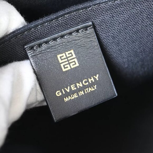 GIVENCHY G Logo 2Way Shoulder Hand Tote Bag Canvas Leather Black Italy 97FA497 - Picture 11 of 15
